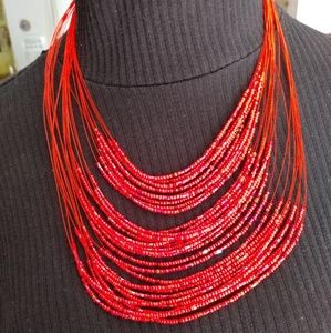 Red beaded necklace